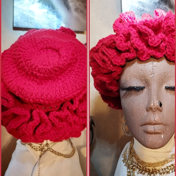 #L❤️VE HANDMADE. Crochet Ruffle HAT - Picture 3 of 5